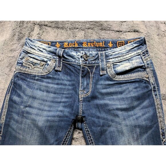 Rock Revival Ashley Easy Capri Women's Size 27, Medium Wash - Picture 3 of 12